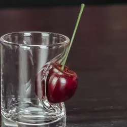 Набір чарок з вишнею та мандарином на підставці 6 шт ( вишня/мандарин ) в подарунковому пакуванні - Вишня/Манд